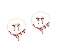 FRCOLOR 2 Ensembles collier boucle d'oreille ensemble bijoux fantaisie pour femmes colliers pour femmes or costume charbonniers boucles d'oreilles mignonnes alliage