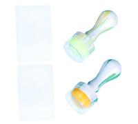 FRCOLOR 2 Ensembles En Silicone Fournitures D'estampage D'ongles Ongle De Main Estampage Des Ongles Faux Ongles Coller Des Ongles Trousse De Manucure Assiettes Gel Abs En Plastique