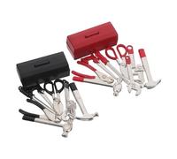 FRCOLOR 2 Ensembles Miniature Dollhouse Tool Kit with Box Realistic Hammer Pliers Screwdriver Wrench for Miniature Construction and Decoration