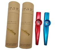 FRCOLOR 2 ensembles Set de Kazoos Métalliques Colorés Instruments de Musique Portables pour Garçon Fille et Adultes Adaptés Guitare Ukulélé Kit Kazoo Vintage Facile à Transporter