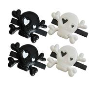 FRCOLOR 2 Paires Halloween Chapeaux Squelette Accessoires Gothiques Vampire Pince à Cheveux Tête De Mort Accessoires Pour Cheveux Gothiques Plastique