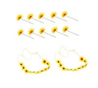 FRCOLOR 2 Pièces 10 jeu de cartes hairpin hair pin pince à cheveux bébé Couronne de fleurs jaunes accessoire cheveux pince cheveux épingle à cheveux fleur bande de cheveux fleur en tissu