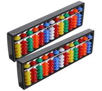 FRCOLOR 2 pièces Abacus Plastique Barres Perles Colorées Outil Éducatif Rétro Chinois pour S'exercer à Compter Apprentissage pour Garçon Fille et Étudiants Calcul Mental Portable