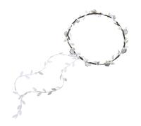 FRCOLOR 2 Pièces accessoires de cheveux de couronne groupe Diadèmes Marguerite bandeaux pour femmes tiare hair charms hair toppers coiffe de mariée bande de cheveux fleur en tissu Silver