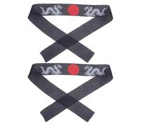 FRCOLOR 2 Pièces Bandeau Bushido Hachimaki Bandeau Décoratif Karaté Bandeau Respirant Chef Bandeau Noir
