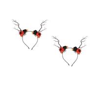 FRCOLOR 2 Pièces Bandeau Cerf Branches Arbre Ajustable pour Fêtes Noël Halloween Cosplay Accessoire Large Confortable pour Femmes et Filles