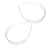 FRCOLOR 2 Pièces Bandeau Cheveux Accessoires Princesse Costume Diadème Or Casque Dames Bandeaux Princesse Couronne De Bal Accessoires De Mariage Couronne Pour La Mariée Cheveux Bijoux