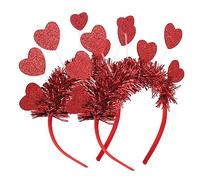 FRCOLOR 2 Pièces Bandeau coeur bandeau anti-transpiration La Saint-Valentin chaud charmes fierté wedding decorations accessoire fete led strip coup d'antenne bandeau Cupidon chiffon rouge