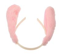 FRCOLOR 2 Pièces bandeau d'oreille de lapin gros lapin en peluche coiffe de lapin bandeaux de lapin bandana headband beaux bandeaux d'oreille de lapin accessoire de fête décoratif rose