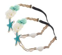 FRCOLOR 2 Pièces bandeau étoile de mer chignon bandeaux pour femmes unique bandeau coquillage haut hair charms hair toppers fournitures pour femmes bandeaux filles Fleurs en tissu