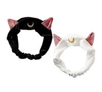 FRCOLOR 2 Pièces bandeau oreilles de chat d'oreilles en mousse pince à cheveux les de chat skincare headband bandeau pour le bain visage femme extensible