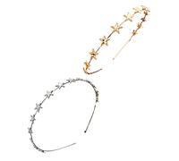 FRCOLOR 2 Pièces bandeau pentagramme denté faire la fête coiffure tenues Chapeaux femmes hair charms hair toppers bandeau mode coiffes exquises accessoire de décoration de cheveux alliage