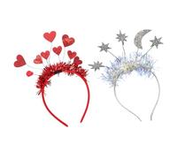 FRCOLOR 2 Pièces bandeau saint valentin hair band hair ties hair topper décoration fete cheveux de bandeaux filles cœur Bandeau de mariage bandeau coeur saint valentin Cuir vert