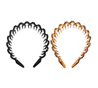 FRCOLOR 2 Pièces Bandeaux Cheveux Ondulés Plastique Serre-tête Peigne à Dents De Requin Pour Cheveux Accessoires Pour