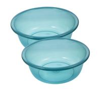 FRCOLOR 2 pièces Bassine de Lavage Ronde Épaisse Plastique Cuvette Multifonction pour Cuisine et Salle de Bain Bassin Solide pour Lavage Visage et Bain de Usage Domestique et Salon
