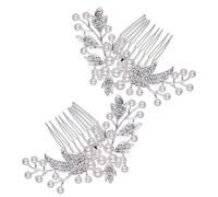 FRCOLOR 2 Pièces Bijoux Gemmes De Cheveux Rubans Bagues En or Pour Femmes Filet Des Lunettes De Soleil Accessoires De Cheveux De Bal Bandeau En Épingle à Cheveux Mariage Silver Alliage