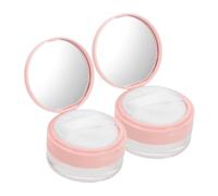 FRCOLOR 2 pièces Boîte à de Voyage avec Miroir Intégré et Filet Élastique Étui Compact Rechargeable Portable pour Maquillage Lot de Adapté Aux Retouches Déplacement