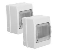 FRCOLOR 2 Pièces Boîte de Distribution Électrique Boîtier de Protection Électrique Extérieur en Plastique, 2 à 4 Circuits, Fenêtre Transparente, pour Bornes de Recharge, Usage Extérieur