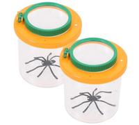 FRCOLOR 2 pièces Boîte Observation Insectes avec Loupe et Kit Exploration Nature Garçon Fille Conteneur Transparent pour Petits Insectes Éducatif Extérieur pour Garçons et Filles