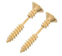 FRCOLOR 2 Pièces boucles d'oreilles unisexes bijoux d'oreille Golden