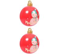 FRCOLOR 2 Pièces Boule de Noël Gonflable Géante PVC Décorative | Décoration Festive Extérieure, Style Élégant, Ornement de Noël, Usage Saisonnier, Ballon Grand Format