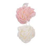 FRCOLOR 2 pièces Boules de Exfoliantes pour Corps Accessoires de Bain avec Mousses Nettoyage Complet pour Peau Lot Mixte Blanc et Rose Couleur Aléatoire Couleur Aléatoire