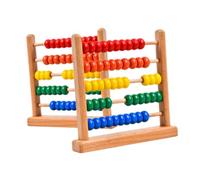 FRCOLOR 2 pièces Boulier Bois pour Garçon Fille Perles Colorées pour Apprentissage Mathématique Outil Éducatif de Comptage Bois pour Développement Cérébral et Éducation Précoce