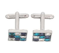 FRCOLOR 2 Pièces Boutons de Manchette Carrés Colorée Boutons de Manchette Unisexes pour Chemises à Poignets Français Accessoires Tuxedo Élégants pour Mariage Affaires et Fêtes