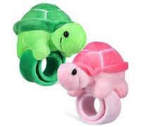 FRCOLOR 2 pièces Bracelets Animaux Tortue Peluche Accessoires Poignet Snap Confortables et Doux Bandes Cartoon Amusantes pour Fêtes