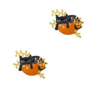 FRCOLOR 2 Pièces Broche de chat noir broche chat bricolage smoking en forme de peluche épingle à nourrice animal pour femme créative Alliage de zinc