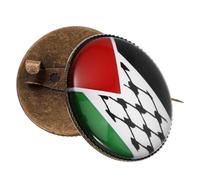 FRCOLOR 2 Pièces Broche Drapeau Épingles Palestiniennes Épinglettes Du Drapeau Du Liban En Vrac Drapeau Palestinien Épinglette Ronde Du Drapeau Du Liban Broche Palestine Alliage De Zinc