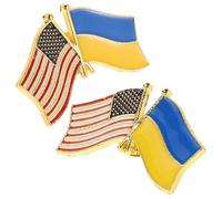 FRCOLOR 2 Pièces Broche Drapeau Ukrainien Épingle Drapeau Ukrainien en Alliage Fait Main pour Sport et Fête Décoration de Revers