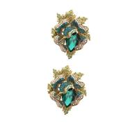 FRCOLOR 2 Pièces broche en diamant pour épingle broches femmes floral mariage écharpe goupille de pull à nœuds robe pince à linge strass Vert