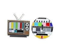 FRCOLOR 2 pièces Broche Rétro Tv Colorée Épingle Créative pour Décoration de Costume Accessoire Unique et Petit Cadeau Femme