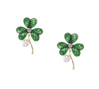 FRCOLOR 2 Pièces Broche Trèfle décoration goupille épingle à nourrice accessoire femme famille adolescent lettre van echarpe épingle à linge polyvalente broche de col créative strass Green