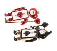 FRCOLOR 2 Pièces Broches Vintage Soldat Rouge et Noir Résistant Épingles de Accessoires Chapeau Stylés pour Femmes et Hommes