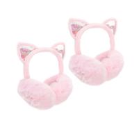 FRCOLOR 2 Pièces Cache Oreilles Peluche pour Garçon Fille Protège Oreilles Dhiver Pliable Chaud et Coupe Vent de Rose