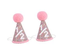 FRCOLOR 2 Pièces Chapeaux de Fête Garçon Fille Mois Pailletés Couronnes Cônes Légères et Confortables pour Photos Anniversaire Garçon Fille et Tout Petits
