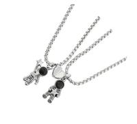 FRCOLOR 2 pièces Collier Couple Magnétique Astronautes Acier Inoxydable Bijoux Décoratifs pour Amoureux Anniversaire Élégant