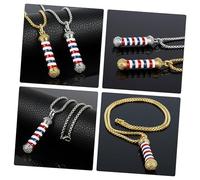 FRCOLOR 2 pièces Collier Pendentif Lumineux Rotatif Barbershop pour Homme Accessoires Coiffure Originaux Or et Décoration de Cou pour Salon et Fête