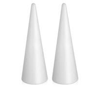 FRCOLOR 2 Pièces Cônes en Mousse Artisanale Légers et Faciles à Modeler pour Projets D'artisanat et Décorations Festives de Noël