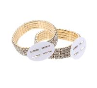 FRCOLOR 2 Pièces Corsage Wristlet Bands Élastiques Doré Bracelets DIY pour Mariage Bal Fête Accessoires Élégants pour Anniversaire et Nuptiale