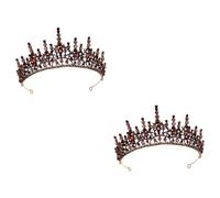 FRCOLOR 2 Pièces couronne baroque couronnes baroques pour femmes casque gothique couronne princesse couronne de princesse bandeau rose diadème d'or coiffe rétro couronne de strass