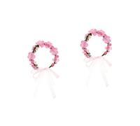 FRCOLOR 2 Pièces couronne de fleurs artificielles accessoires de cheveux de fille de fleur bandeaux de perles couronne fleur Tiare accessoires de cheveux de mariage couronne de cheveux