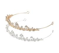FRCOLOR 2 Pièces couronne de strass accessoires cheveux couronne de mariage bandeau de mariée diadème bijoux de cheveux pour femmes