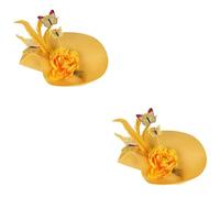 FRCOLOR 2 Pièces Couvre-chef fait à la main casquette à personnaliser deguisement chapeaux casque de mariée fascinateurs pour les femmes tea party bandeau fascinateur femme en tissu