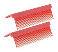 FRCOLOR 2 Pièces curls hair charms hair straightener lisseur sechant topper redresser le peigne brosse lissante peigne de lisseur de salon en fer pour lisseur nylon rouge