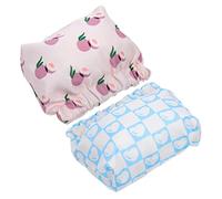 FRCOLOR 2 Pièces De Rangement Cosmétique Jolie Trousse De Maquillage Pinceaux De Maquillage Trousses De Maquillage Cosmétique PU Sacs pour Femmes T400 Petit Tricot Composite Oxford