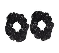 FRCOLOR 2 Pièces Élastique à cheveux à paillettes de Noël cheveux pour femmes lemax tie-dye hairpin barrette accessoires pour cheveux anneau de cheveux extensible en tissu Black