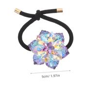 FRCOLOR 2 Pièces Élastiques Cheveux Strass Fleur Accessoires Élastiques Noirs Antidérapants Bandeaux Cristal Doux et Résistants et Filles